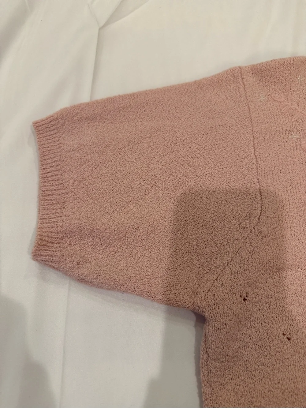 Vintage TAN Jay Inspired Rose Pink Floral Crewneck Sweater - Women